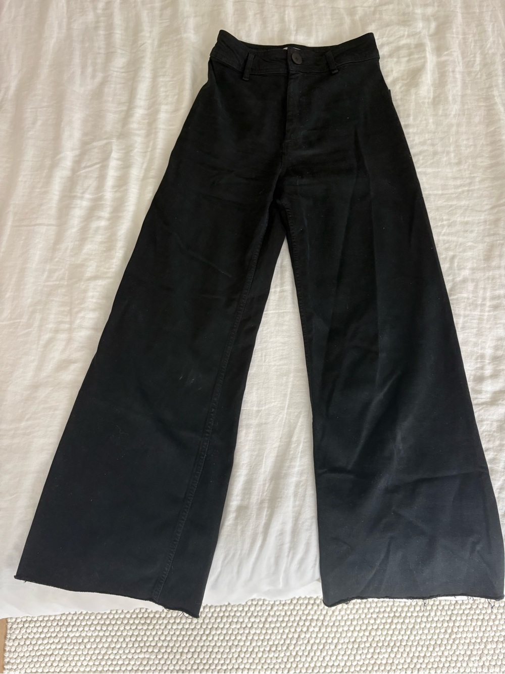 Zara Black Wide-Leg High-Rise Pants